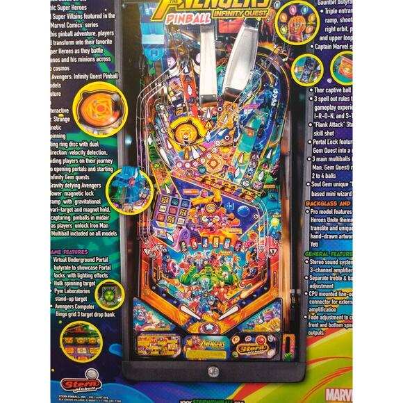 Avengers Infinity Quest Pinball Flyer Marvel Comic Incredible Hulk Art Print Pro - Picture 10 of 10